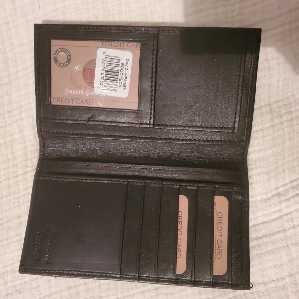 🛍️BUNDLE ONLY ITEM🛍️ Black Genuine Leather Wallet *FLAWS - Picture 5 of 7